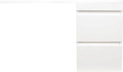 Style Line Тумба с раковиной подвесная Даллас 100 R Люкс, белая PLUS эмаль – фотография-1